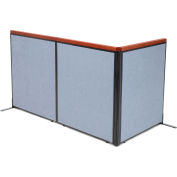 Interion® Deluxe Freestanding 3-Panel Corner Room Divider, 36-1/4"W x 43-1/2"H Panels, Blue