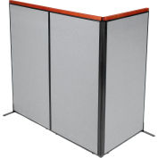 Interion® Deluxe Freestanding 3-Panel Corner Room Divider, 36-1/4"W x 73-1/2"H Panels, Gray