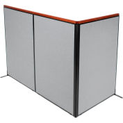 Interion® Deluxe Freestanding 3-Panel Corner Room Divider, 48-1/4"W x 73-1/2"H Panels, Gray