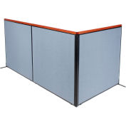 Interion® Deluxe Freestanding 3-Panel Corner Room Divider, 60-1/4"W x 61-1/2"H, Blue