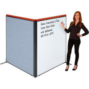 Interion® Deluxe Freestanding 2-Panel Corner Room Divider w/Whiteboard 48-1/4"W x 61-1/2"H Blue