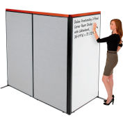 Interion® Deluxe Freestanding 3-Panel Corner Room Divider w/Whiteboard 36-1/4"W x 73-1/2"H Gray