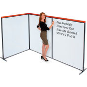 Interion® Deluxe Freestanding 3-Panel Corner Room Divider with Whiteboard, 48-1/4"W x 61-1/2"H