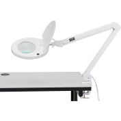 Global Industrial™ 8 Diopter LED Magnifying Lamp With Covered Metal Arm, White