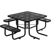 Global Industrial 46" Square Picnic Table, Wheelchair Accessible, Black