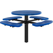 Global Industrial™ 46" Round In Ground Mount Picnic Table, Expanded Metal, Blue