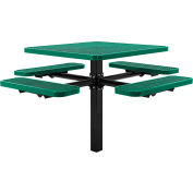 Global Industrial™ 46" Square Picnic Table, In Ground Mount, Expanded Metal, Green