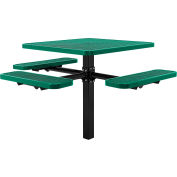 Global Industrial 46" Square Picnic Table, In Ground Mount, ADA Compliant, Green