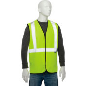 Global Industrial Class 2 Hi-Vis Safety Vest, 2" Reflective Strips, Polyester Solid, Lime, Size L/XL