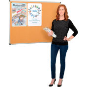 Global Industrial™ Cork Bulletin Board - 5' x 3' - Aluminum Frame