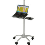 Global Industrial&#8482; Mobile Height Adjustable Laptop Computer Workstation Security Cart