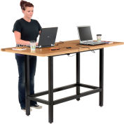 Interion® Standing Height Table with Power - 72"L x 36"W x 42"H - MDF Top