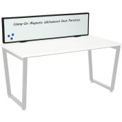 Interion® Universal Clamp-On Desk Partition - Magnetic Whiteboard