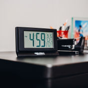 Global Industrial™ Digital Alarm Clock with Indoor Temperature and Humidity Display