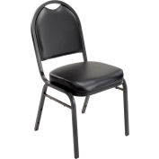 Interion® Banquet Chair With Mid Back, Vinyl, Black - Pkg Qty 4