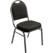 Interion® Banquet Chair With Mid Back, Fabric, Black - Pkg Qty 4