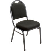 Interion® Banquet Chair With Round Back, Fabric, Black - Pkg Qty 4