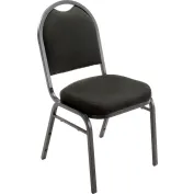 Interion® Banquet Chair with Square Back, Vinyl, 2-1/2 Seat Thickness,  Black - Pkg Qty 4