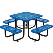 Global Industrial™ 3' Square Picnic Table, Expanded Metal, Blue
