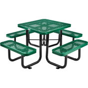 Global Industrial™ 3' Square Picnic Table, Expanded Metal, Green