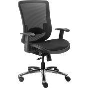 Interion&#174; Heavy Duty Chair With High Back & Adjustable Arms, Mesh, Black w/ Aluminum Frame