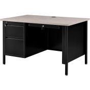 Interion® Steel Teachers Desk 48x30 - Gray Top with Black Frame