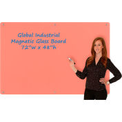 Global Industrial™ Magnetic Glass Dry Erase Board - 72 x 48 - Coral