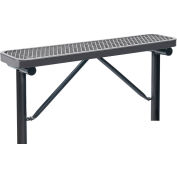 Global Industrial™ 4' Outdoor Steel Flat Bench, Expanded Metal, In Ground Mount, Gray