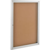 Frame Finish Surface Color Satin Mint 3 H x 4 W 2 Door Outdoor Enclosed Bulletin Board Size 