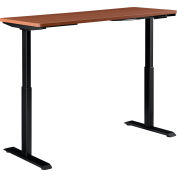 Interion® Electric Height Adjustable Desk, 48"W x 24"D, Cherry W/ Black Base