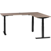 Interion&#174; L-Shaped Electric Height Adjustable Desk, 72&quot;W x 24&quot;D, Gray W/ Black Base