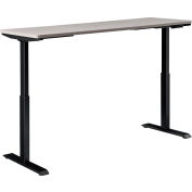 Interion® Electric Height Adjustable Table, 72"W x 30"D, Gray W/ Black Base