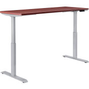 Interion&#174; Electric Height Adjustable Desk, 72&quot;W x 24&quot;D, Mahogany W/ Gray Base