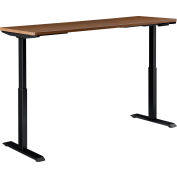 Interion® Electric Height Adjustable Desk, 72"W x 24"D, Walnut W/ Black Base