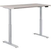 Interion® Electric Height Adjustable Table, 60"W x 30"D, Gray W/ Gray Base