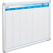 Global Industrial Weekly Calendar Whiteboard, Steel Surface, 36"W x 24"H
