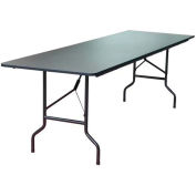 Interion® Folding Wood Table, 96"W x 30"L, Walnut