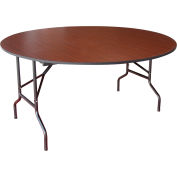 Interion® Folding Wood Table, 60"W x 60"L, Mahogany