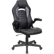 Interion® Antimicrobial Racing Chair, Black/Gray
