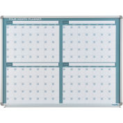 Global Industrial® Magnetic Dry Erase Four Month Calendar Board, Steel Surface, 48"W x 36"H