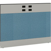 Interion® Modular Partition Base Panel with Desktop Raceway Power, 48"W x 38"H, Blue