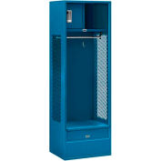 Steel Gear Locker With Open Front, 24"Wx18"Dx72"H, Blue, Unassembled