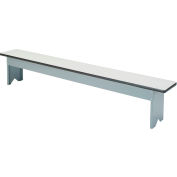 Global Industrial Locker Bench Plastic Laminate Top w/Steel Pedestals, Free Standing, 72x12x18