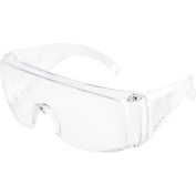 Global Industrial OTG Visitor Safety Glasses, Clear Frame, 1 Each - Pkg Qty 12