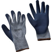 Global Industrial Ultra-Grip Foam Latex Coated Gloves, Poly/Cotton Knit, Black/Gray, Large 1PR - Pkg Qty 12
