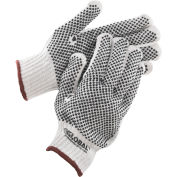 Global Industrial™ PVC Dot Knit Gloves, Double-Sided, Black, Large, 1-Dozen