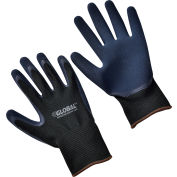 Global Industrial™ Double Foam Latex Coated Gloves, Black/Navy, Large, 1-Pair - Pkg Qty 12