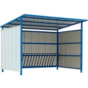 Global Industrial Outdoor Bike Storage Shelter, 16 Bike Capacity, 120"L x 95-1/2"W x 90-1/16"H