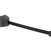 Global Industrial Wall Mount Retractable Belt Barrier, Black Case W/30' Black Belt