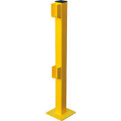 Global Industrial™ Steel Lift-Out Guard Rail End Post, Double-Rail, 42"H, Yellow